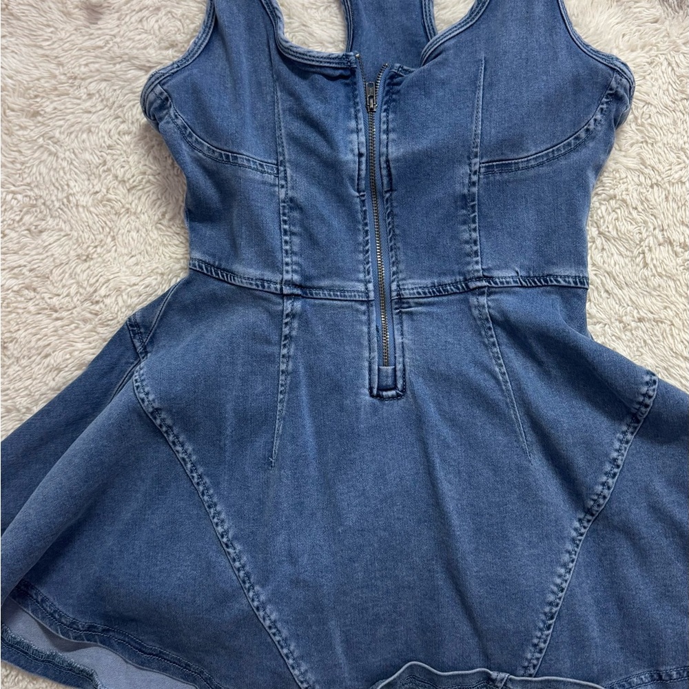 AKIRA Indigo Denim Zip Dress